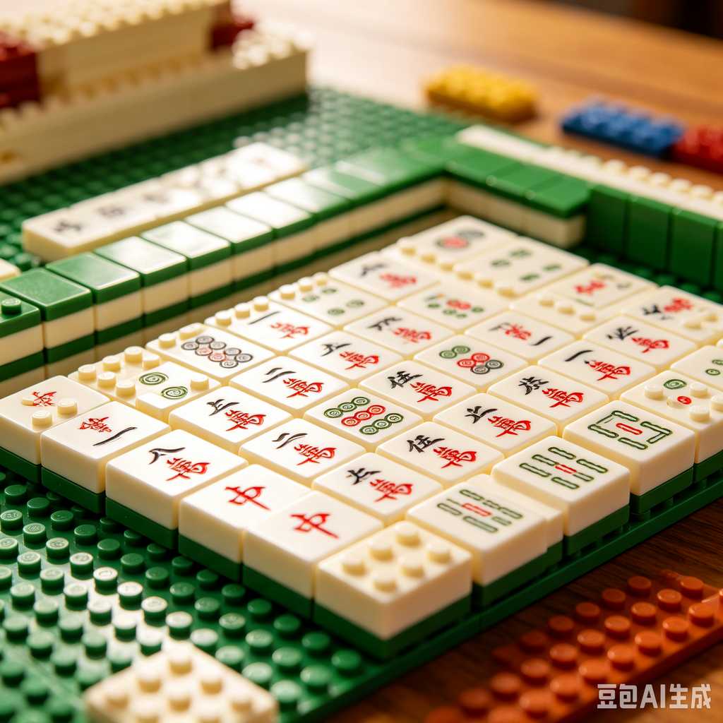 gradient green mahjong set